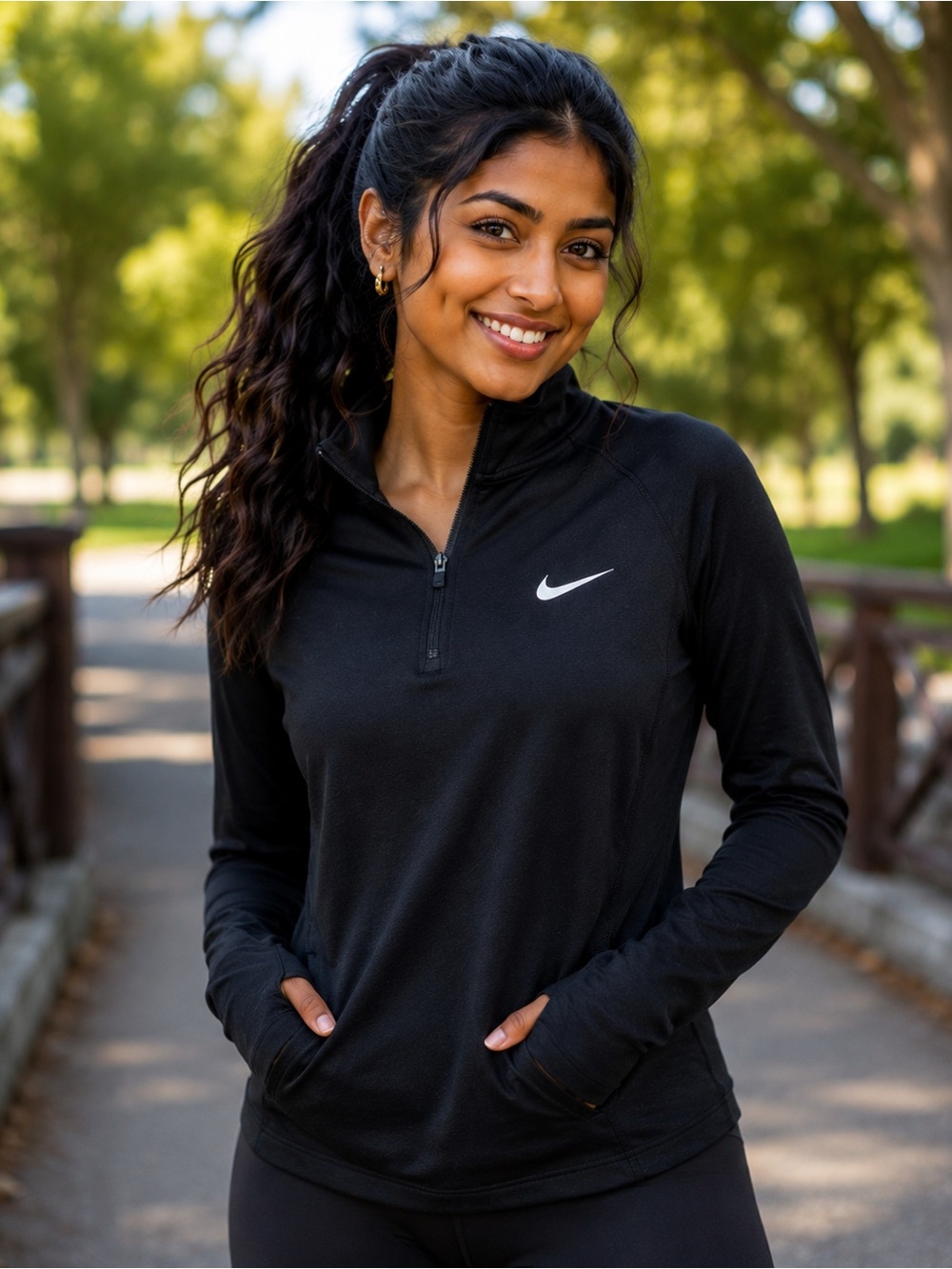 Nike Black Women's Half-Zip Performance Pullover